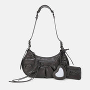 Vintage Women's Small Shoulder Purses Elegant Handbags with Zipper Closure