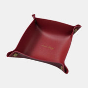 Leather Valet Tray Premium Catchall Trays Soft Foldable Table Desk Organizer
