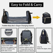 Diaper Bag Portable Travel Backpack with Changing Pad USB Charging