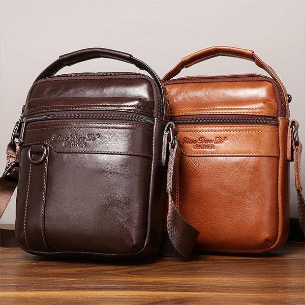 Large Capacity Retro Genuine Leather Crossbody Bag