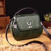 Retro Genuine Leather Women Handbag Top Handle Satchel Small Crossbody Bag