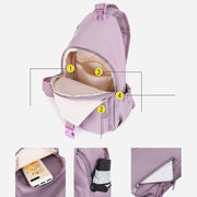 Sling Bag for Women Multi-Pocket Waterproof Canvas Daily Shopping Backpack