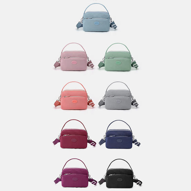 Crossbody Bag for Women Triple Zip Shoulder Bag Casual Nylon Purse
