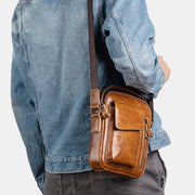Men's Genuine Leather Large Capacity Crossbody Bag