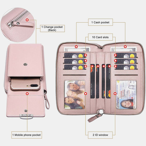 Multifunctional Multi-Slot Elegant Wallet Crossbody Phone Bag