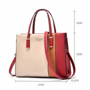 Women Top Handle Bag Fashion Leather Crossbody Colorblock Ladies Handbag Satchel