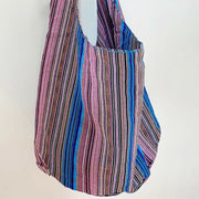 Large Jacquard Canvas Tote Stylish Student Crossbody Bag For Women