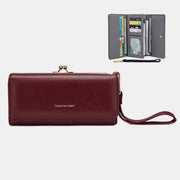 2 In 1 Elegant Simplicity Crossbody Bag Multi-Slot Kiss-Lock Wallet