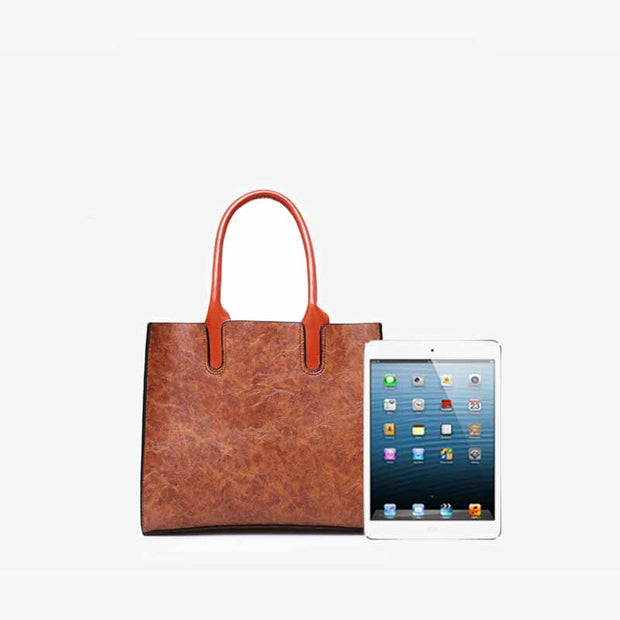 Classic Business Tote For Women Commuter Leather Bag Set