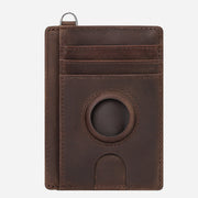 Genuine Leather Card Case RFID Airtag Tracking Protective Card Holder