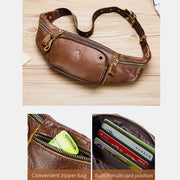 Retro Multi-Pocket Multifunctional Sling Bag Waist Bag