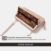 Large Capacity Multifunctional Kiss-lock  Crossbody Phone Bag