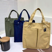 Mini Tote For Women Solid Color Simple Canvas Handbag