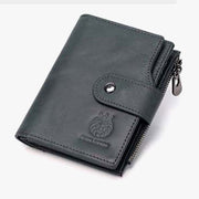 Multi-Slot Genuine Leather Wallet for Men Anti-theft RFID Blocking Card Case