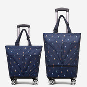 Tote Bag For Women Shopping Folding Removable Wheel Cart