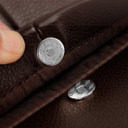 Men's Leather Plaid Small Messenger Bag Business Travel Carry Bag