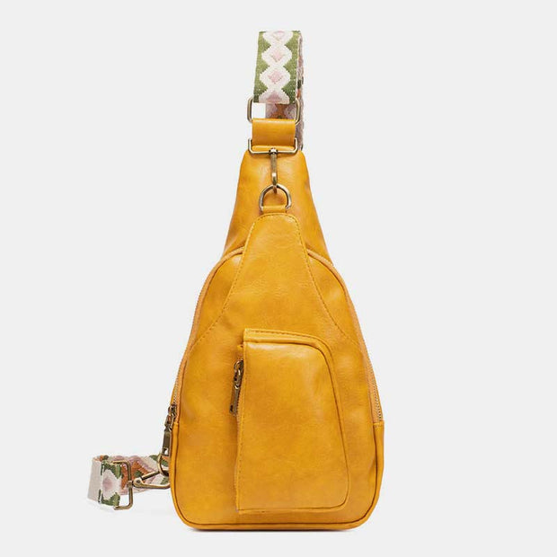 Vintage Soft Leather Sling Bag for Women Large Capacity Shoulder Daypack