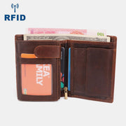 RFID Large Capacity Genuine Leather Wallet