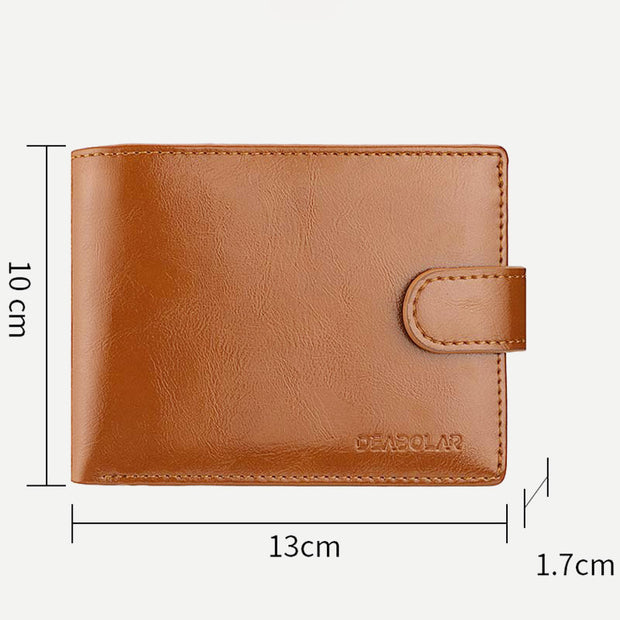 Leather Wallet for Men Extra Capacity Bifold Wallet with 3 ID Windows