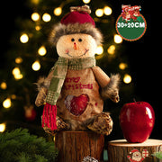 3Pcs Linen Christmas Apple Bags Set Zipper Holiday Candy Gift Bag