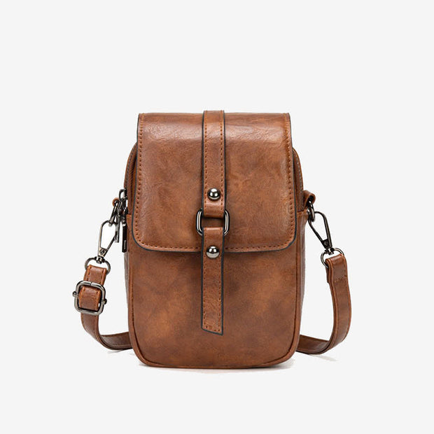 Vintage Crossbody Phone Bag Small Leather Shoulder Bag Wallet Purse