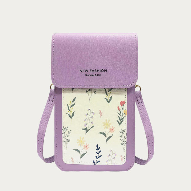 Phone Bag For Women Clear Touchable Mini Printing Crossbody Bag