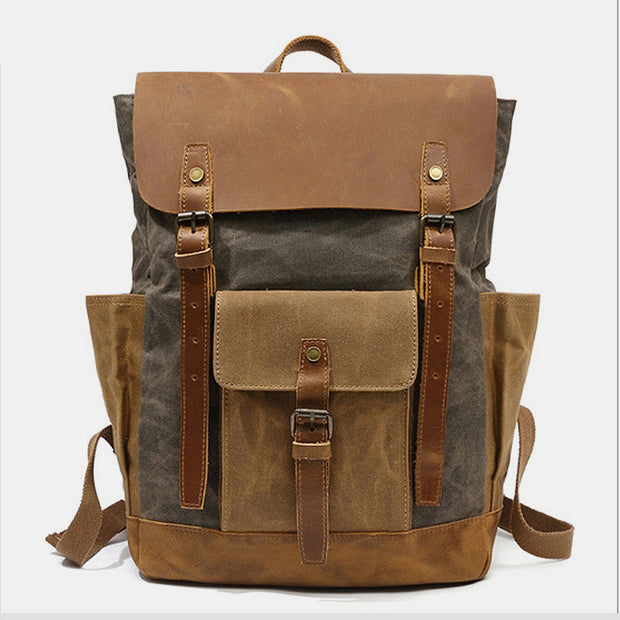 Vintage Canvas Backpack Casual Bookbag for Men Women Laptop Travel Rucksack