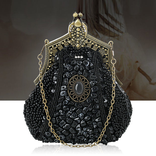 Mini Evening Bag Vintage Embroidery Beaded Bag For Women