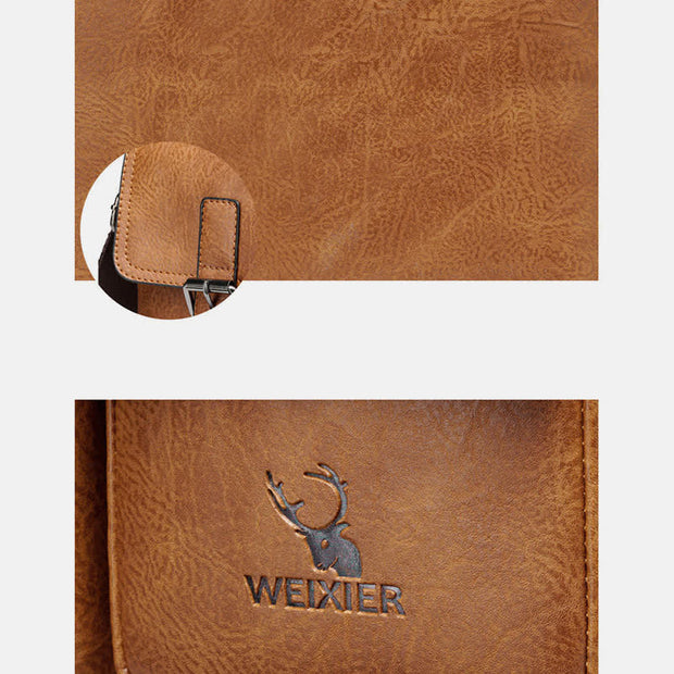 Mens Messenger Bag Waterproof Vintage Leather Briefcase Satchel Shoulder Bag