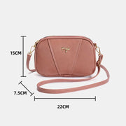 Small Double Compartment Faux Leather Crossbody Phone Bag for Women