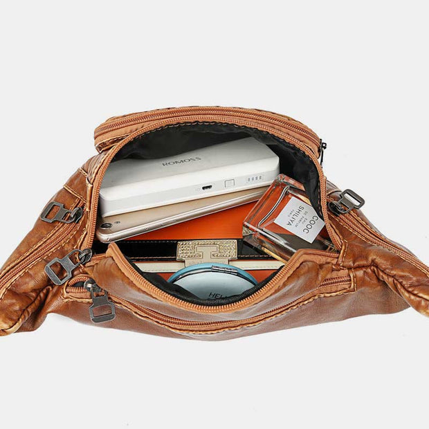 Waist Bag for Women Brown Daypack Large Capacity Crossbody Bag