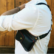 Outdoor Leather Bag For Women Men Lightweight Underarm Phone Bag