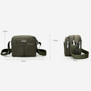 Multi-pocket Crossbody Bag for Men Lightweight Nylon Mini Shoulder Bag