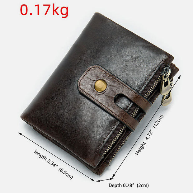 RFID Protected Mens Bifold Leather Wallet with16 Card Slots