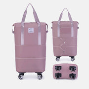 Expandable Rolling Duffel Bag with Detachable Wheels Large Shopping Tote Handbag Purses