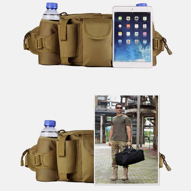 Multi-Pocket Crossbody Purse Tactical Waist Bag Fit 10 Inch Tablet