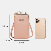 Multi-Compartment Elegant Crossbody Phone Bag With Clear Window