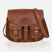 Classic Crossbody Bag Vintage Textured Leather Women Commuter Shoulder Bag