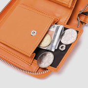 Womens Short Zip Around Bifold Woven Wallet Mini Purse Card Holder