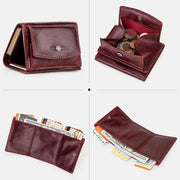 Genuine Leather RFID Anti-theft Small Wallet