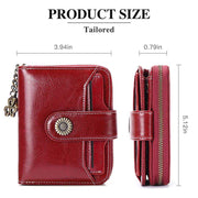 Womens RFID Blocking Short Compact Bifold Real Leather Wallet Mini Purse