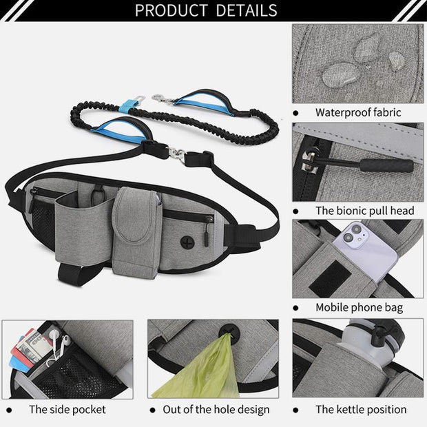 Multifunctional Waist Bag For Running Waterproof Dog Leash Sports Pack