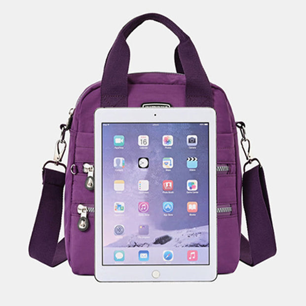 Multiple Use Backpack For Women Waterproof Nylon Portable Shoulder Purse