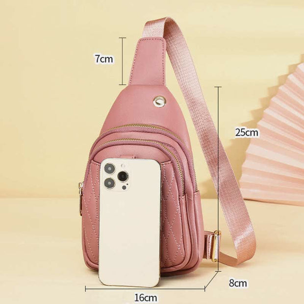 Small Sling Backpack for Women Leather Travel Sports Crossbody Chest Bag