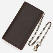Wallet With Chain Mens Multiple Card Slot Triple Fold Purse