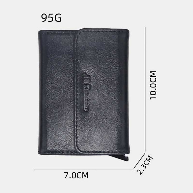Minimalist Pop Up Cards Leather Wallet RFID Blocking Airtag Card Case