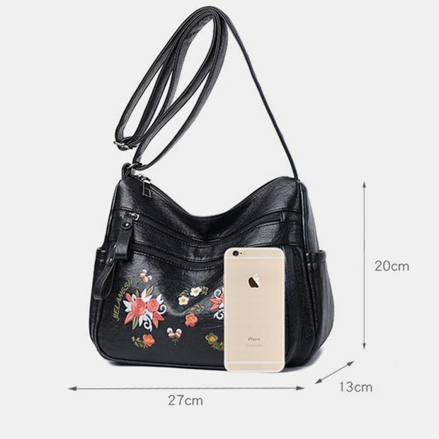 Large Capacity Embroidery Durable Crossbody Bag