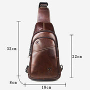 Large Capacity Genuine Leather Sling Bag