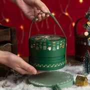 Christmas Goody Gift Box Santa Xmas Treat Boxes with Leather Handles