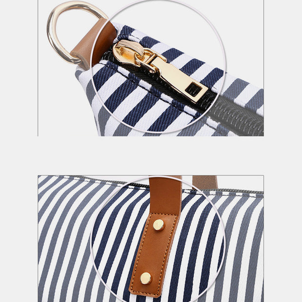 Vintage Stripe Multifunctional Handbag Beach Bag